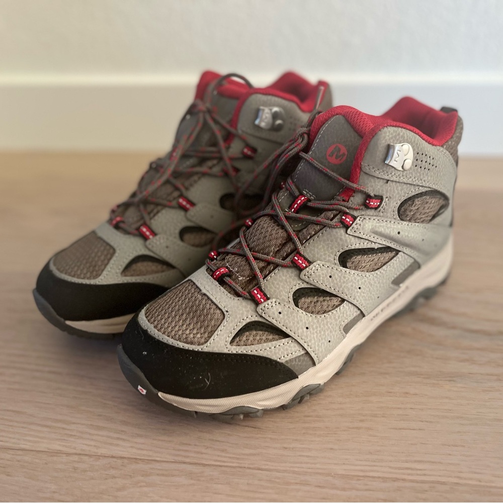 Merrell Moab Big Kids Hiking Shoes - Red and Gray Size 7, New (without box)